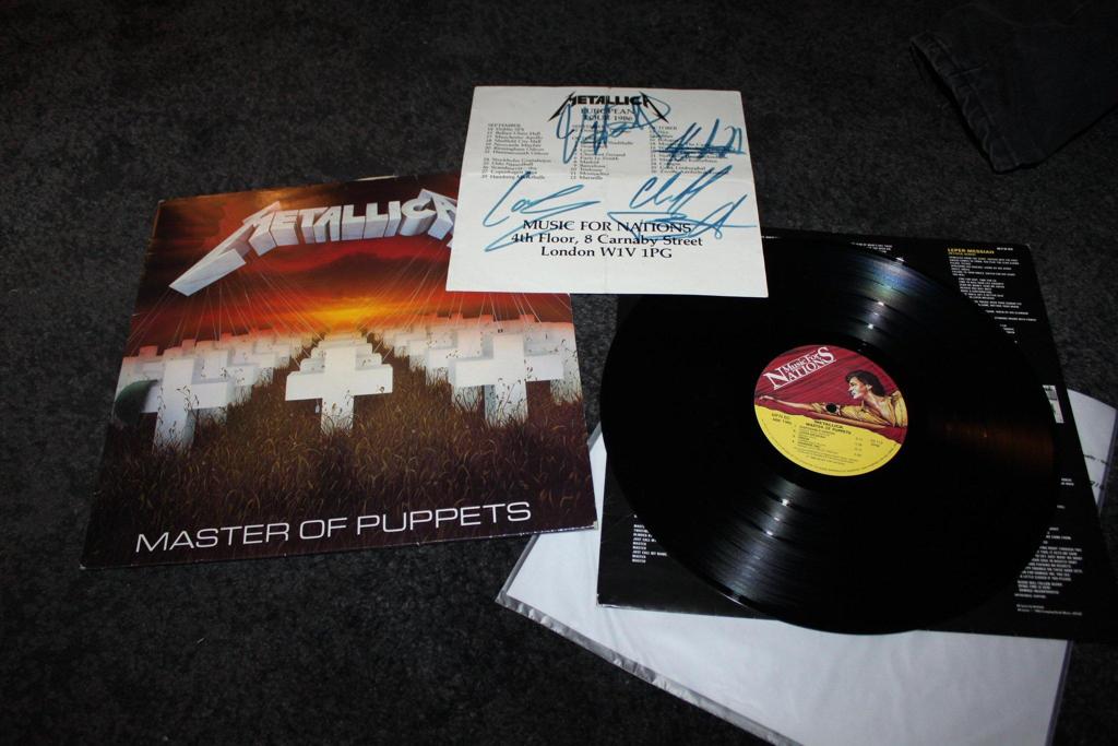 Metallica Master Of Puppets MFN 60 UK 86 Med Autografer Ink Cliff