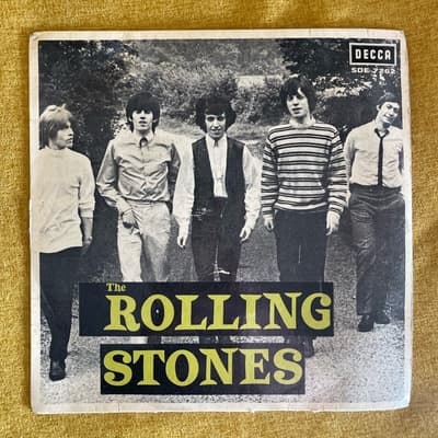 Tumnagel för auktion "The Rolling Stones - Play with Fire Heart of Stone it 45 RPM 7” vinyl ej stor LP"