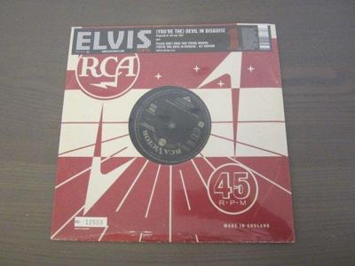 Tumnagel för auktion "Elvis 10 tum singel "Devil In Disguise/Please Don´t Drag That String Around+1""