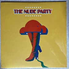 Tumnagel för auktion "THE NUDE PARTY - SAME. VINYL LP -18. GARAGE ROCK INPLASTAD"