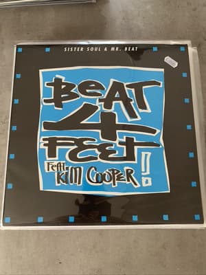 Tumnagel för auktion "12" Beat 4 feet feat Kim Cooper - sister soul & Mr beat, 1991"