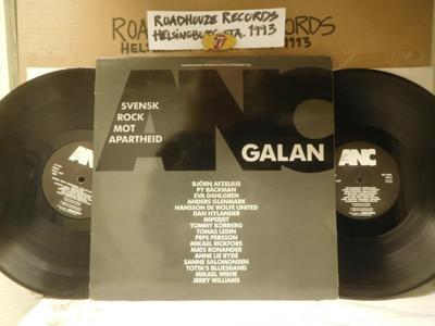 Tumnagel för auktion "ANC GALAN - SVENSK ROCK MOT APARTHEID - V/A - 2 -LP"