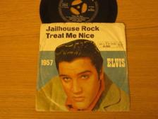 Tumnagel för auktion "ELVIS årtalssingel "Jailhouse Rock/Treat Me Nice" 1957"