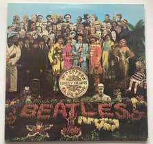 Tumnagel för auktion "BEATLES LP SGT. PEPPER'S LONELY HEARTS CLUB BAND +INSERT PARLO 67 GAT VG++ UK"