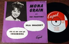 Tumnagel för auktion "MONA GRAIN med THE PHANTOMS "Sila Snacket" 1962 MINT-"