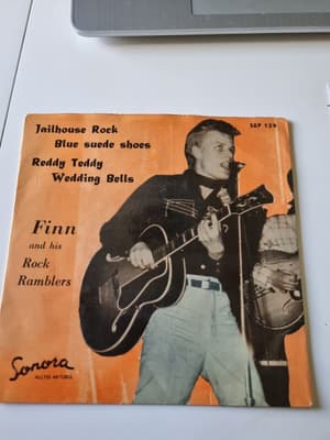 Tumnagel för auktion "Finn & his Rock Ramblers( Stockholm)Ep 1958 Jailhouse Rock +3"