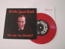 Tumnagel för auktion "Bride Just Died - We Are The Hungry EP (Numbered Red Vinyl) HORROR ROCK / PUNK"