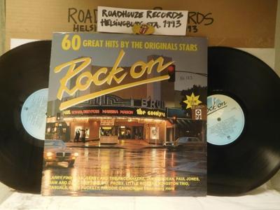 Tumnagel för auktion "ROCK ON - 60 GREAT HITS BY THE ORIGINAL STARS - 3 -LP - V/A"