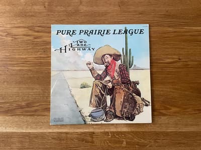 Tumnagel för auktion "Pure Prairie League – Two Lane Highway LP RCA US 1975 VG+/VG+ country rock"