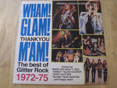 Tumnagel för auktion "V/A - Wham! Glam! Thank You M´am! T.Rex Slade Alice Cooper"