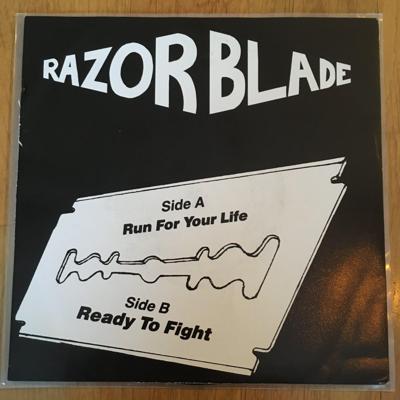 Tumnagel för auktion "Razorblade - Run For Your Life / Ready To Fight (Swedish Heavy Metal)"