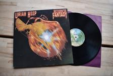 Tumnagel för auktion "Uriah Heep Return to Fantasy LP progg rock hårdrock UK"