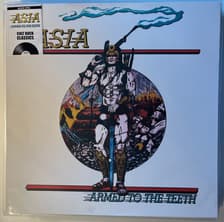 Tumnagel för auktion "ASIA - ARMED TO THE TEETH. VINYL LP GREKLAND -21 RE (-15) PROG-ROCK. INPLASTAD"