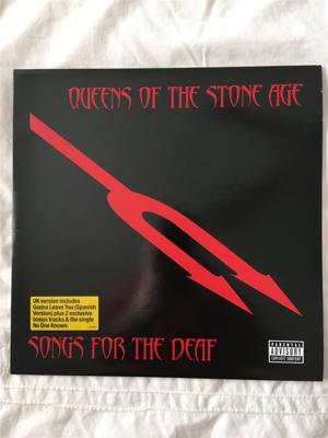 Tumnagel för auktion "Queens Of The Stone Age - Songs for the deaf. Megarare UK Förstapress"