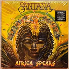 Tumnagel för auktion "SANTANA - AFRICA SPEAKS. VINYL 2-LP EU -19. JAZZ-ROCK, LATIN. INPLASTAD"