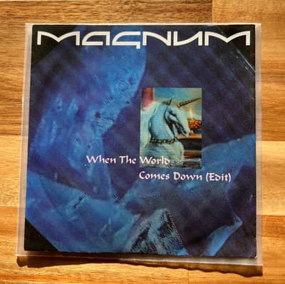 Tumnagel för auktion "Magnum When The World Comes Down (Edit) 7 vinyl singel."