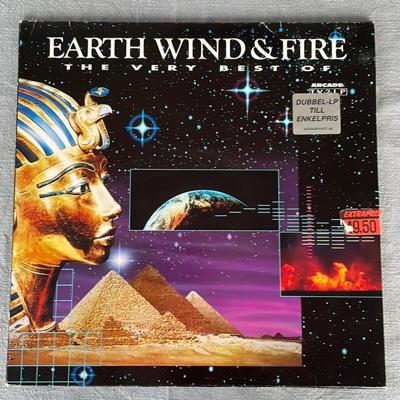 Tumnagel för auktion "Earth Wind & Fire - The very best of. Dubbel-Lp"