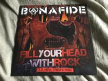 Tumnagel för auktion "Bonafide - Fill your head with rock, 10” Vinyl"