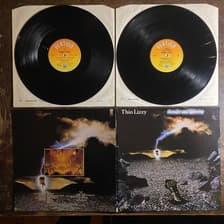 Tumnagel för auktion "THIN LIZZY - Thunder & Lightning 1983. UK press! Originalinners! Prog-rock. 2-LP"