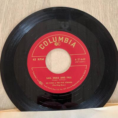 Tumnagel för auktion "Sid King & The Five Strings - Sag, Drag And Fall  - Columbia - 4-21449 - 1955 "