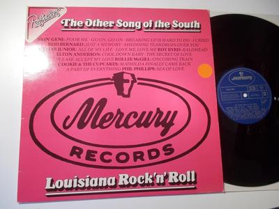 Tumnagel för auktion "V/A LOUISIANA ROCK 'N' ROLL - MERCURY RECORDS, LP 1975 Jivin Gene Rod Bernard mm"