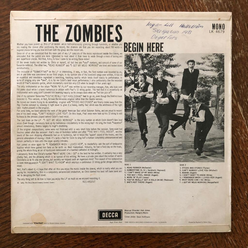THE ZOMBIESBegin Here (LP, 1965, UKoriginal) wobc Vinylkoll