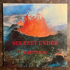 Tumnagel för auktion "SIX FEET UNDER - Eruption 1984. Rare Alt Cover! Originalinner! SVENSK METAL. LP"