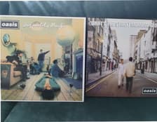 Tumnagel för auktion "Oasis - Definitely Maybe & (What's The Story) Morning Glory LP"