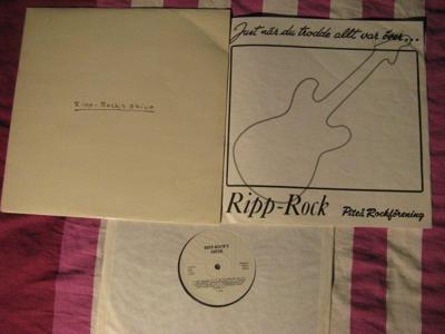 Tumnagel för auktion "Ripp-Rock's Skiva. 1983 VA Piteå Rockförening. Stor bild/textinsert. Bra skick* "