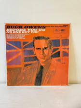 Tumnagel för auktion "Buck Owens - Before You Go… UK 60 Tals press Snyggt Ex !"