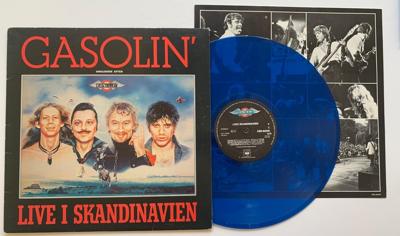 Tumnagel för auktion "** Gasolin - Live i Skandinavien - Blå vinyl   **"