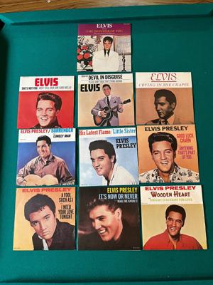 Tumnagel för auktion "Elvis Presley 10 x singlar i nyskick!"