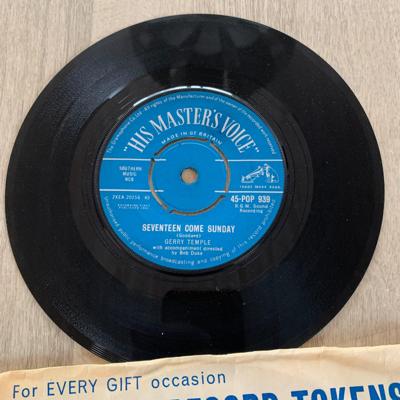 Tumnagel för auktion "Gerry Temple - Seventeen Come Sunday - 45-POP 939 - 1961 *JOE MEEK*"