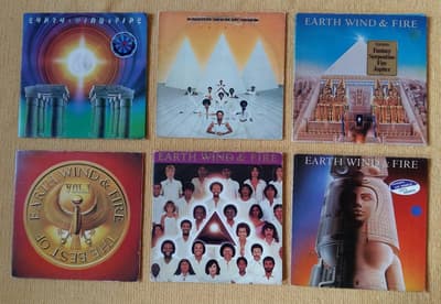 Tumnagel för auktion "Earth Wind & Fire 6 Lp: Spirit / All 'N All/ I Am/Raise!/Faces/The Best Of Vol.1"