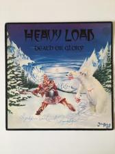 Tumnagel för auktion "LP HEAVY LOAD ” DEATH OR GLORY” 1982. Signerad av tre medlemmar. Bra skick!!!"