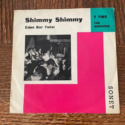 Tumnagel för auktion "THE WEEDONS-Shimmy Shimmy/Eden Bar Twist  (7", 1964, Danmark)"