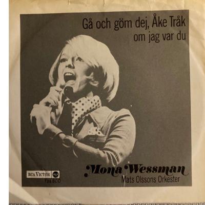 Tumnagel för auktion "Mona Wessman : Gå och göm dig,Åke Tråk/Om jag var du Vinylskiva Singel"