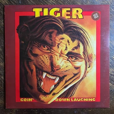 Tumnagel för auktion "TIGER - Goin’ Down Laughing 1976. UK Press! SAMSON. NICKY MOORE Prog-rock. LP"