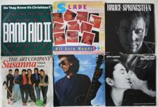 Tumnagel för auktion "paket med 30 vs-pop/rock-80-90 tals-Bruce S,George H,Stevie W,Slade,Lennon,McCa"