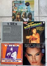 Tumnagel för auktion "12"-PAKET - 5 Styck med GLAM ROCK, Sweet, Roxy Music, Rod Stewart och T Rex."