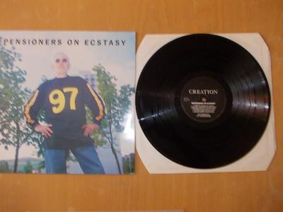 Tumnagel för auktion "Pensioners on Ecstasy comp-LP; UK Indie, DIY, House; Creation"