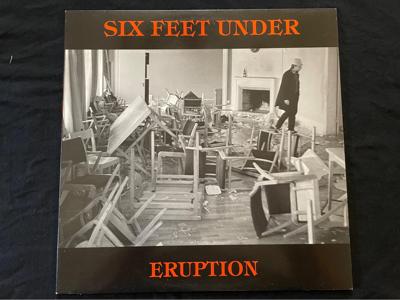 Tumnagel för auktion "Six Feet Under - Eruption - Vinyl Album - Hawk Records Sverige 1984"