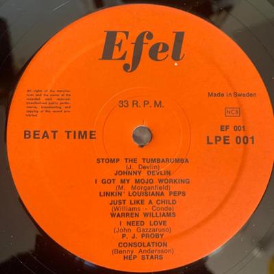 Tumnagel för auktion "V/A BEAT TIME LP // '68 Efel LPE 001 Första Släppet! RARE ABBA Hep Stars Peps"