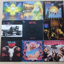 Tumnagel för auktion "Vinylpaket Rock/Hårdrock 9 st"