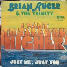 Tumnagel för auktion "BRIAN AUGER & TRINITY I Want to Take You Higher 7" / '70 GER Press Psych Rock"