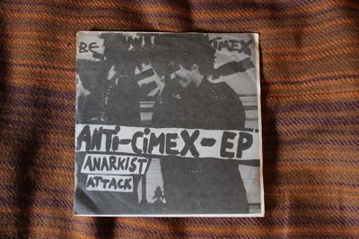 Tumnagel för auktion "Anti Cimex - Anarkist Attack EP, insert, original på Bullshit recordz!"