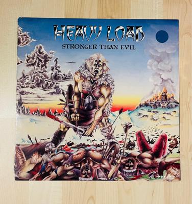 Tumnagel för auktion "Heavy load Stronger than evil lp vinyl Heavy metal hårdrock "