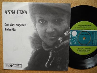 Tumnagel för auktion "ANNA-LENA LÖFGREN Det var längesen / Tiden går 45 7" singel 1971 EX"