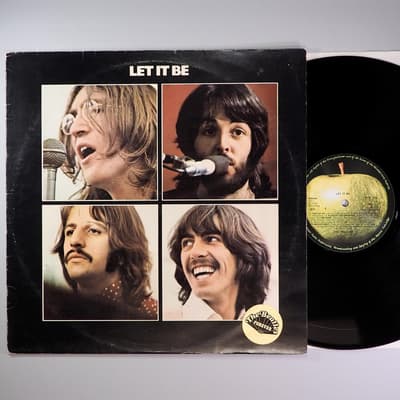 Tumnagel för auktion "THE BEATLES Let it be LP re -78 Swe Apple Records PCS 7096"