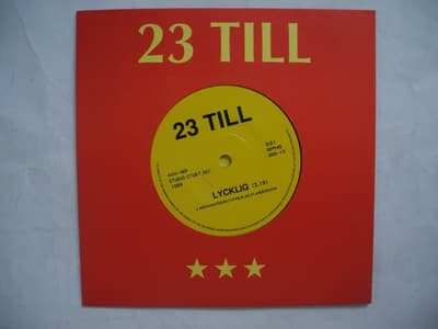 Tumnagel för auktion "23 TILL Lycklig / Riot / Spicks And Specks 45 7" singel 1989 EX"